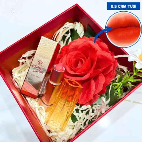 Set Hộp Quà Tặng Son Dưỡng Ẩm Môi Hàn Quốc Embisu Glowp Lip Tint - Hộp Hoa Rơm Nhiều Màu