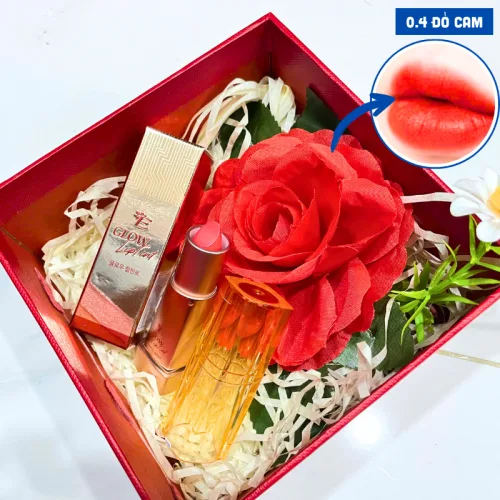 Set Hộp Quà Tặng Son Dưỡng Ẩm Môi Hàn Quốc Embisu Glowp Lip Tint - Hộp Hoa Rơm Nhiều Màu