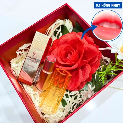 Set Hộp Quà Tặng Son Dưỡng Ẩm Môi Hàn Quốc Embisu Glowp Lip Tint - Hộp Hoa Rơm Nhiều Màu