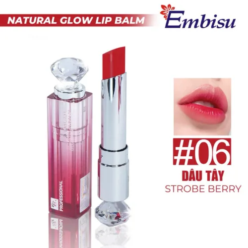 Set Hộp Quà Tặng Son Dưỡng Ẩm Môi Hàn Quốc Embisu Natural Glow Lip Balm - Hộp Hoa Rơm Nhiều Màu