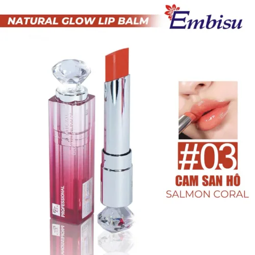 Set Hộp Quà Tặng Son Dưỡng Ẩm Môi Hàn Quốc Embisu Natural Glow Lip Balm - Hộp Hoa Rơm Nhiều Màu