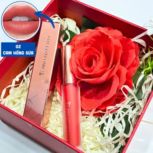 Set Hộp Quà Tặng Son Môi Kem Nhung Lì Hàn Quốc Embisu Pro Vel Tint 10 Màu - Hộp Hoa Rơm Nhiều Màu