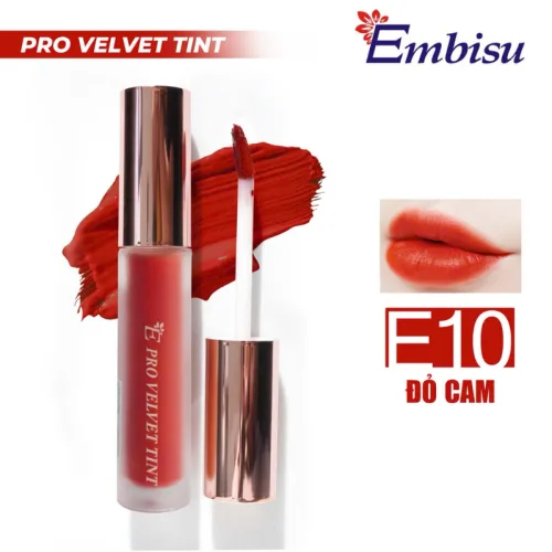 Set Hộp Quà Tặng Son Môi Kem Nhung Lì Hàn Quốc Embisu Pro Vel Tint 10 Màu - Hộp Hoa Rơm Nhiều Màu