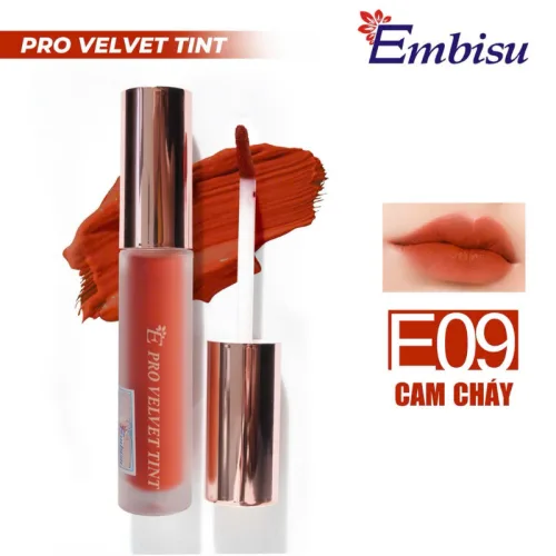 Set Hộp Quà Tặng Son Môi Kem Nhung Lì Hàn Quốc Embisu Pro Vel Tint 10 Màu - Hộp Hoa Rơm Nhiều Màu