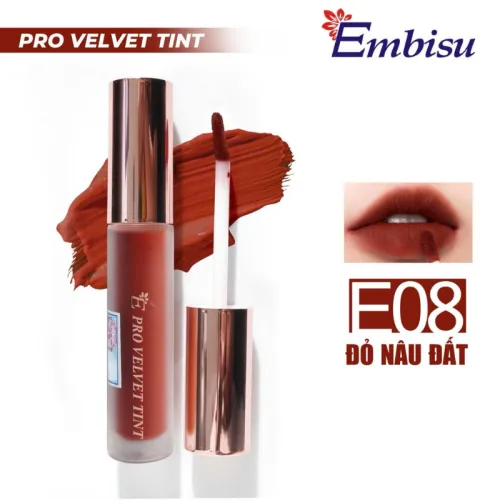 Set Hộp Quà Tặng Son Môi Kem Nhung Lì Hàn Quốc Embisu Pro Vel Tint 10 Màu - Hộp Hoa Rơm Nhiều Màu
