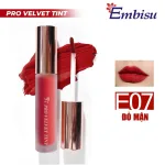 Set Hộp Quà Tặng Son Môi Kem Nhung Lì Hàn Quốc Embisu Pro Vel Tint 10 Màu - Hộp Hoa Rơm Nhiều Màu
