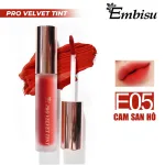 Set Hộp Quà Tặng Son Môi Kem Nhung Lì Hàn Quốc Embisu Pro Vel Tint 10 Màu - Hộp Hoa Rơm Nhiều Màu