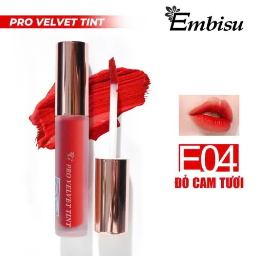 Set Hộp Quà Tặng Son Môi Kem Nhung Lì Hàn Quốc Embisu Pro Vel Tint 10 Màu - Hộp Hoa Rơm Nhiều Màu