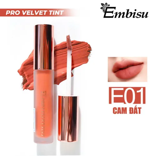 Set Hộp Quà Tặng Son Môi Kem Nhung Lì Hàn Quốc Embisu Pro Vel Tint 10 Màu - Hộp Hoa Rơm Nhiều Màu