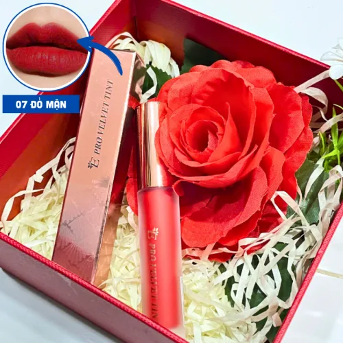 Set Hộp Quà Tặng Son Môi Kem Nhung Lì Hàn Quốc Embisu Pro Vel Tint 10 Màu - Hộp Hoa Rơm Nhiều Màu