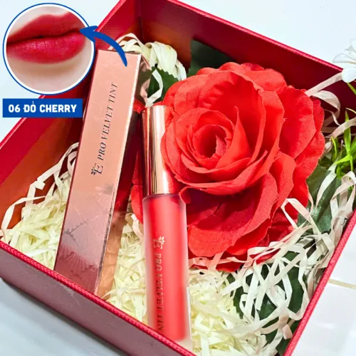 Set Hộp Quà Tặng Son Môi Kem Nhung Lì Hàn Quốc Embisu Pro Vel Tint 10 Màu - Hộp Hoa Rơm Nhiều Màu
