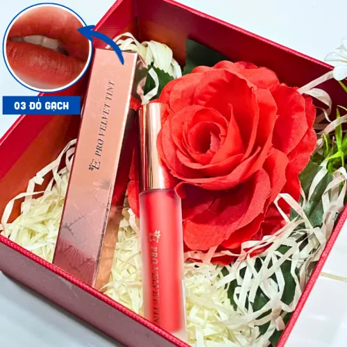 Set Hộp Quà Tặng Son Môi Kem Nhung Lì Hàn Quốc Embisu Pro Vel Tint 10 Màu - Hộp Hoa Rơm Nhiều Màu