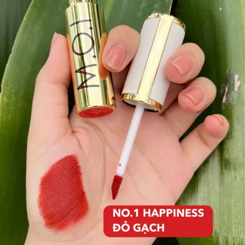Set Hộp Quà Tặng Son Môi Love M.O.I Màu Vàng - Son Moi 3 Màu - Hộp Hoa Rơm Nhiều Màu