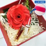Set Hộp Quà Tặng Son Môi Love M.O.I Màu Vàng - Son Moi 3 Màu - Hộp Hoa Rơm Nhiều Màu
