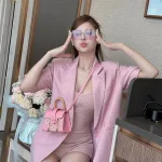 Sét jum len hồng kèm vest
