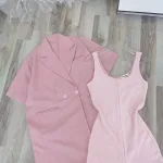 Sét jum len hồng kèm vest