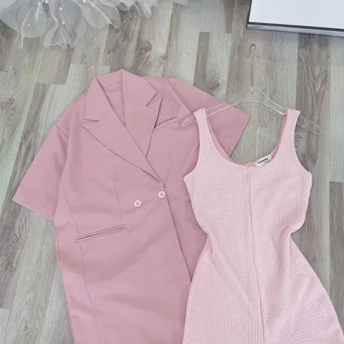 Sét jum len hồng kèm vest