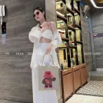 Sét khoác sơ mi kèm bra 2 dây + quần suông