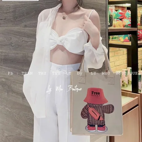 Sét khoác sơ mi kèm bra 2 dây + quần suông