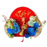 Set Mành Tre Giấy Đỏ Có Dây Treo Quạt Ráp Sẵn - Mẹt Tre Treo Tường - Phên Tre Trang Trí Tết