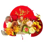 Set Mành Tre Giấy Đỏ Có Dây Treo Quạt Ráp Sẵn - Mẹt Tre Treo Tường - Phên Tre Trang Trí Tết
