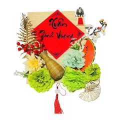Set Mành Tre Vuông Nhiều Mẫu Ráp Sẵn Trang Trí Tết