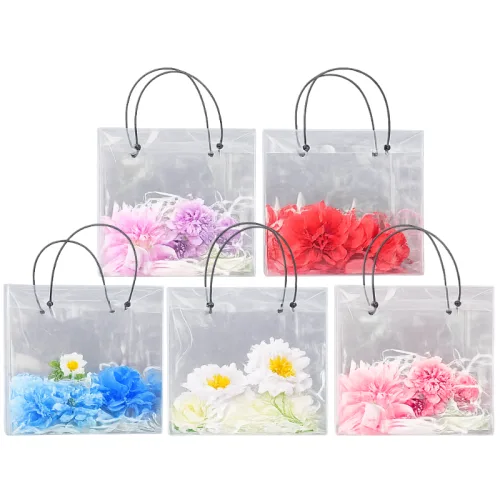 Set Phụ Kiện Giỏ Quà Tặng - Túi Hoa Đom Đóm 4 Hoa Xinh Xắn Có Nơ Nhiều Màu