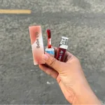 Set Quà Tặng Son Môi Bebe Lip Màu Đỏ Cam - Son Môi Kem Bóng Lì Bebe Lip Chính Hãng - Hộp Chữ Nhật Nhỏ Hoa Rơm Nhiều Màu