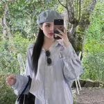 Sét sơ mi sọc xanh miu + short đen