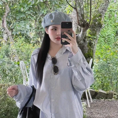 Sét sơ mi sọc xanh miu + short đen