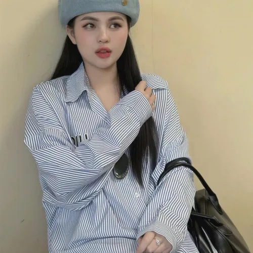 Sét sơ mi sọc xanh miu + short đen