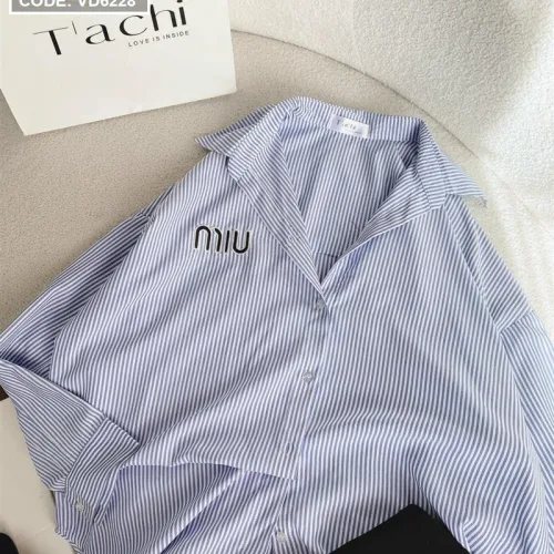 Sét sơ mi sọc xanh miu + short đen