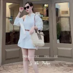 Sét sơ mi trắng 4 món khoác sơ mi kèm áo ba lỗ short