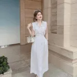 Sét sơ mi trắng túi nắp + chân váy midi