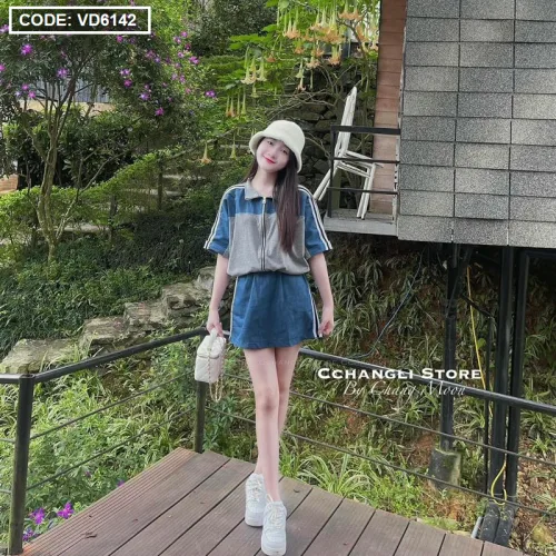 Sét thể thao phối màu rút eo short