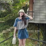 Sét thể thao phối màu rút eo short