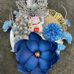 Set Trang Trí Hoa Mộc Lan - Mẹt Tre Hoa Treo Tường - Phên Tre Trang Trí Tết