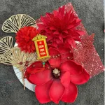 Set Trang Trí Hoa Mộc Lan - Mẹt Tre Hoa Treo Tường - Phên Tre Trang Trí Tết
