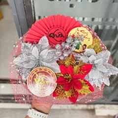Set Tráp Trang Trí Tết - Mẹt Hoa Nhỏ Tết