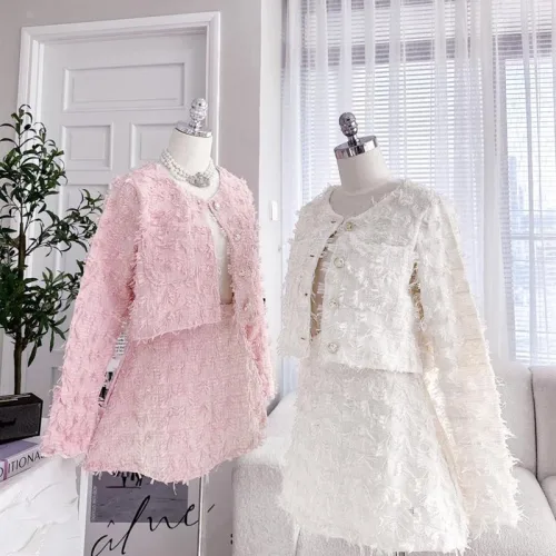 Sét vest bố tua tua baby áo khoác + chân váy