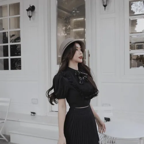 Sét xếp ly baby + chân váy dập ly nơ