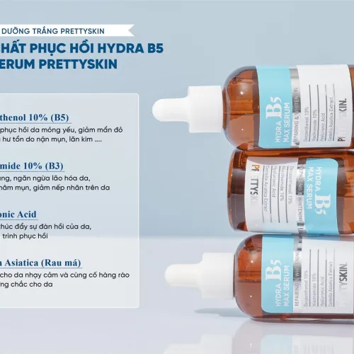 Siêu sốc với nguồn tin mật Serum B5 10% Prettyskin vừa phục hồi da lại kiêm thêm dưỡng trắng