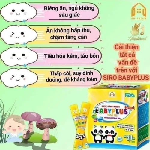 Siro ăn ngon Babyplus giúp bé ăn ngon ngủ khỏe mẹ an tâm