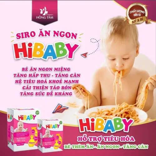 Siro Hibaby giúp trẻ ăn ngon cải thiện hệ tiêu hóa Hồng Tâm