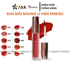 Son Môi Kem Nhung Lì Hàn Quốc Embisu Pro Vel Tint