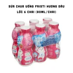 Sữa Chua Uống FRISTI Hương Dâu Lốc 6 Chai (80ml/Chai) - Màu Hồng
