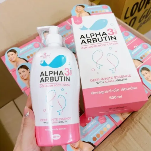 Kem Body Sữa Dưỡng Thể Alpha Arbutin 3 Plus + Collagen Lotion Dưỡng Trắng Da 500ml Precious