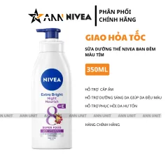 Sữa Dưỡng Thể Nivea Ban Đêm 350ml Màu Tím - Hỗ Trợ Cấp Ẩm Dưỡng Sáng Da