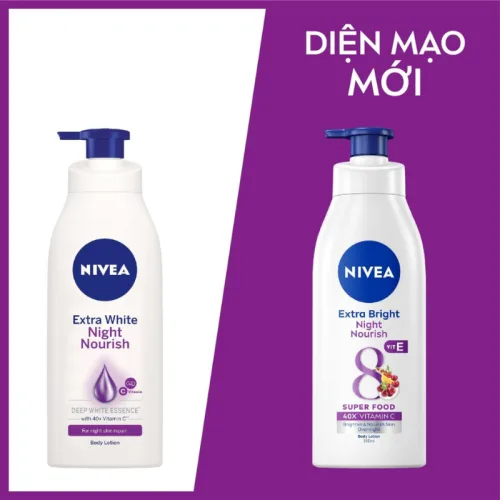 Sữa Dưỡng Thể Nivea Ban Đêm 350ml Màu Tím - Hỗ Trợ Cấp Ẩm Dưỡng Sáng Da