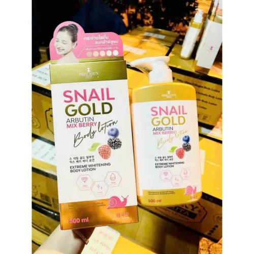 Sữa Dưỡng Thể Precious Skin Thái Lan Snail Gold Arbutin Mixed Berry Hỗ Trợ Dưỡng Sáng Da 500ml